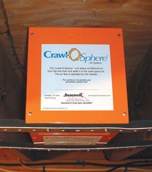 A ventilation fan installed for a crawl space in Otto