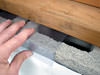 Clear plastic vapor barrier covering for block walls in Franklin, Brevard, Sylva