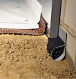 A crawl space encapsulation and insulation system, complete with drainage matting for flooded crawl spaces in Otto
