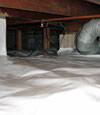 A Highlands crawl space moisture system with a low ceiling