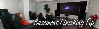 A waterproofed basement that has been finished into a family room in Brevard